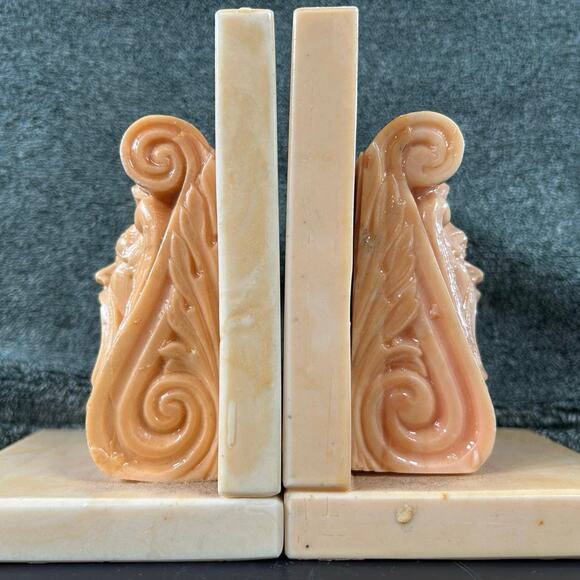 Greek Screaming Man Stone Bookends MCM Vintage - Picture 15 of 16